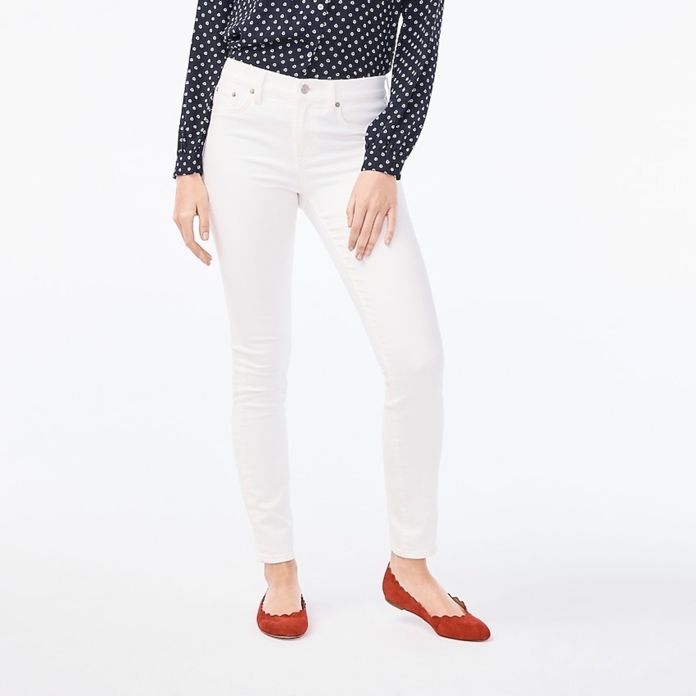 Jcrew 8" midrise skinny jean in white denim G1972